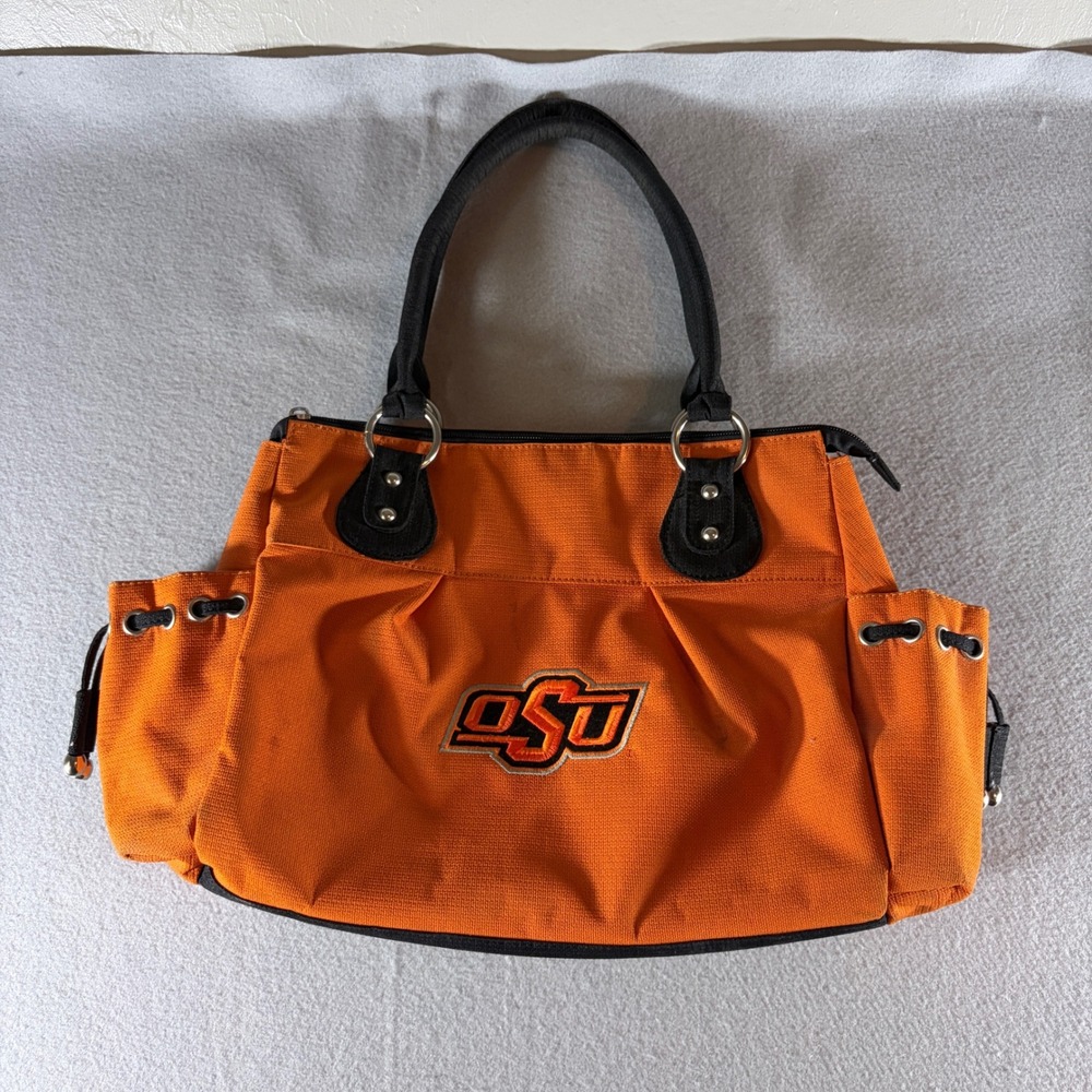 Oklahoma State University OSU Cowboys Canvas Shoulder Bag Orange Black NCAA Tote